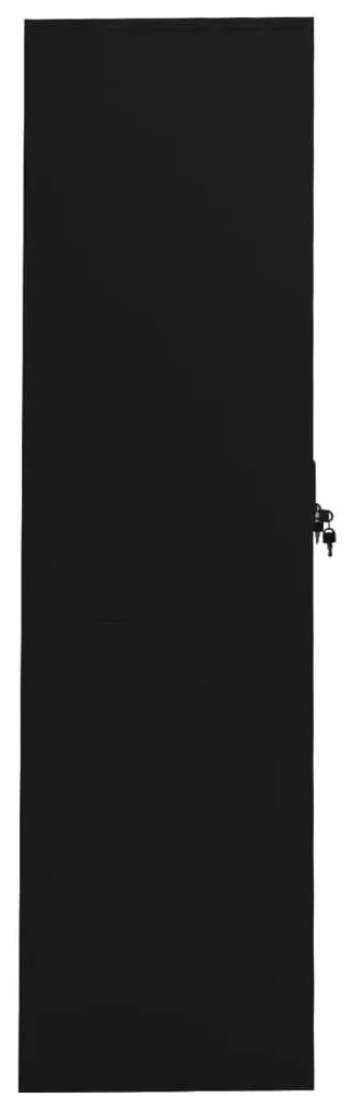 Sifonier, negru, 80x50x180 cm, otel Negru, 1