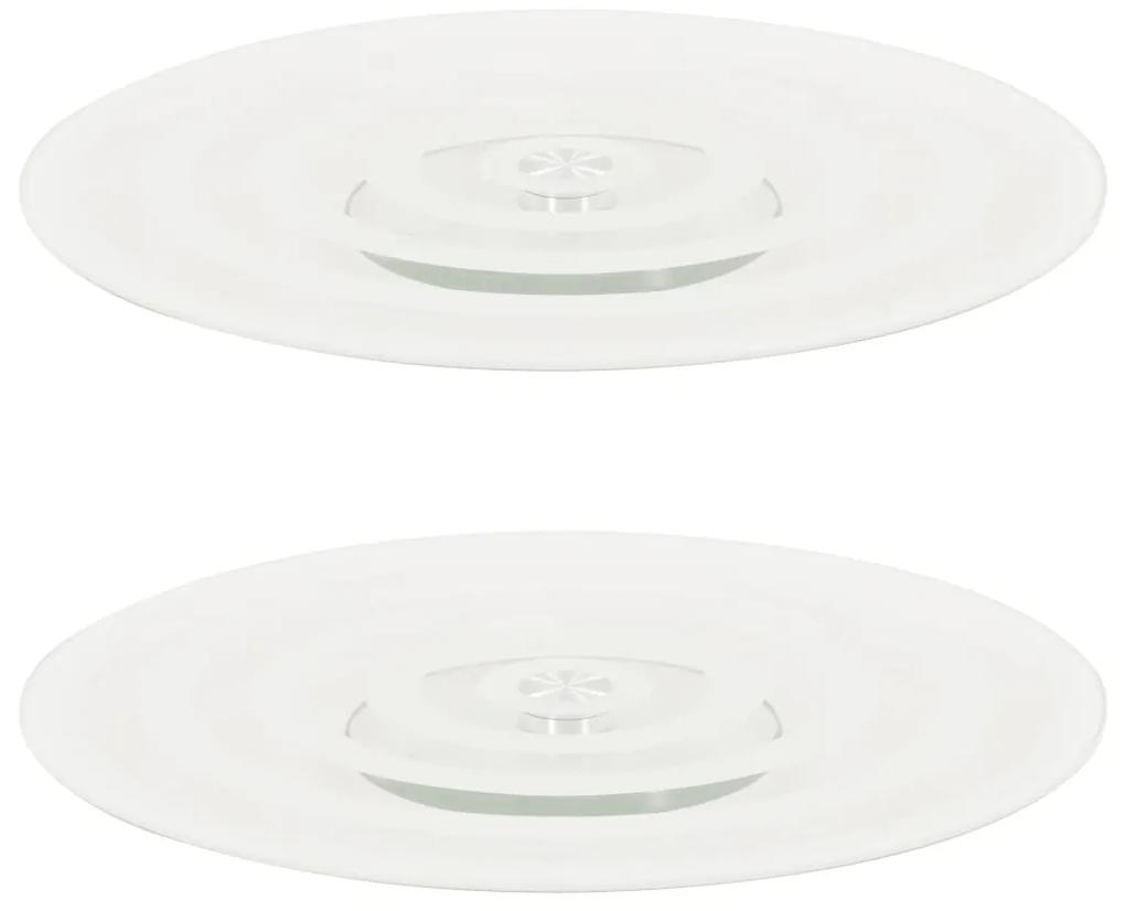 Platouri rotative 2 buc. transparent, 30 cm, sticla securizata