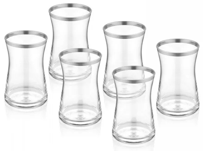 Set Pahare Ceai, 6 Piese, Culoare Argintiu