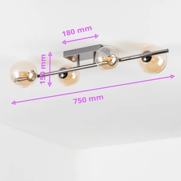 Lustră LED aplicată Brilagi MILLA 4xG9/3W/230V crom lucios/auriu