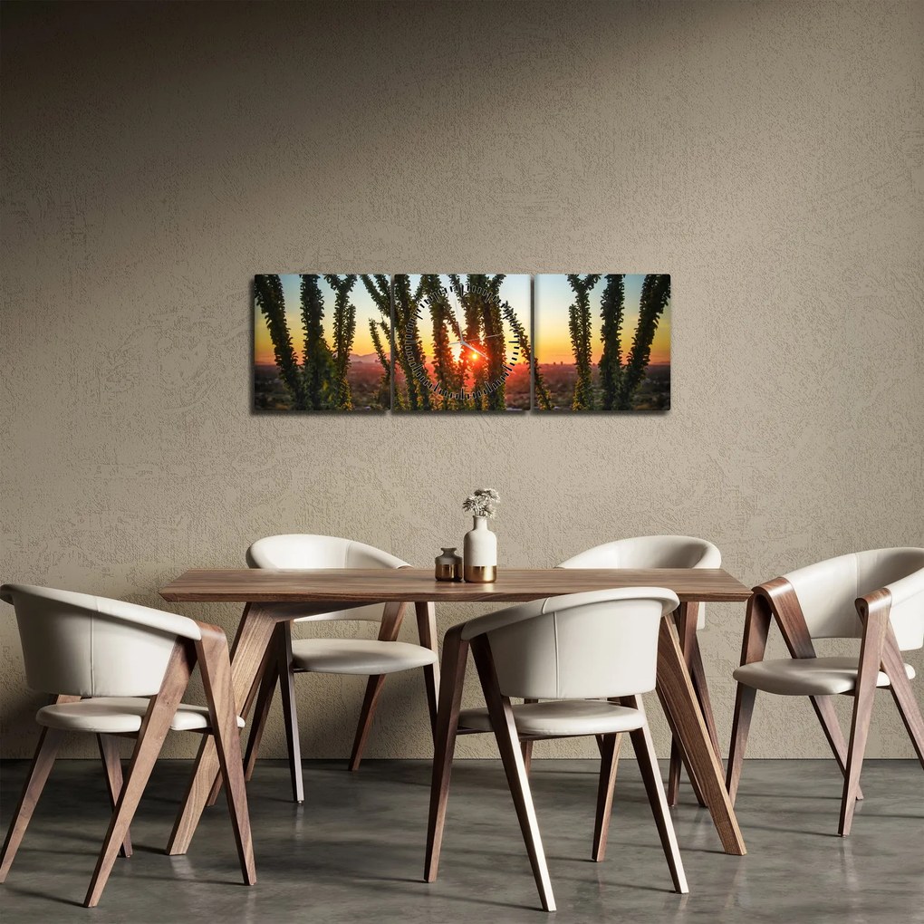 Tablou - Plante (cu ceas) (90x30 cm)