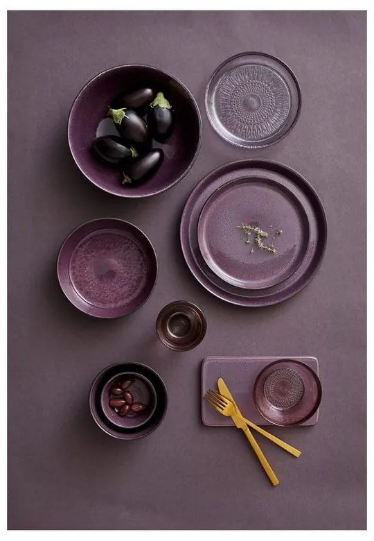 Bol mic negru/mov din gresie 1 l Gastro Black/Purple – Bitz