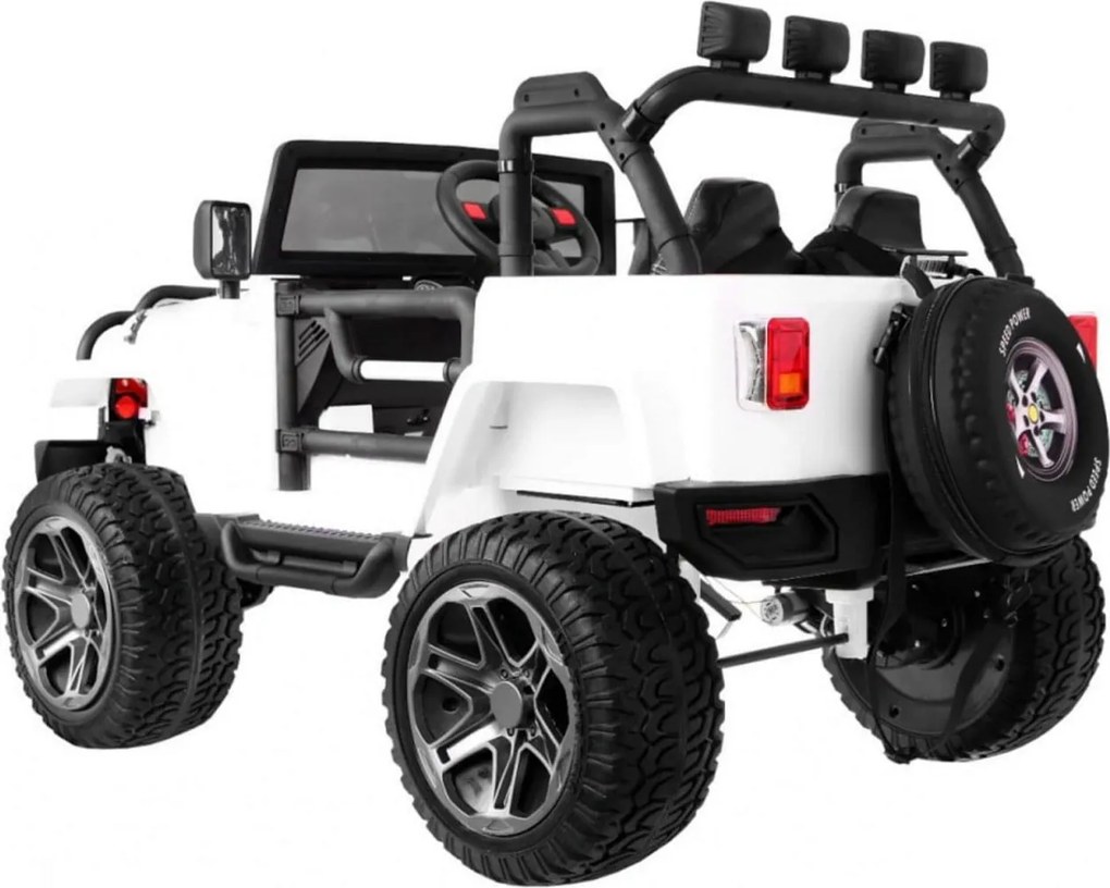 Masinuta Electrica cu acumulator pentru copii NOVOKIDS™ Jeep 4X4 PRO, 2 locuri, Max 40 kg, Roti din Cauciuc EVA, 3-10 ani , Husa ploaie si rucsac ,2