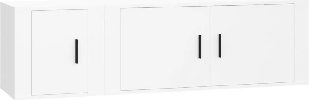 vidaXL Set dulap TV, 2 piese, alb, lemn prelucrat