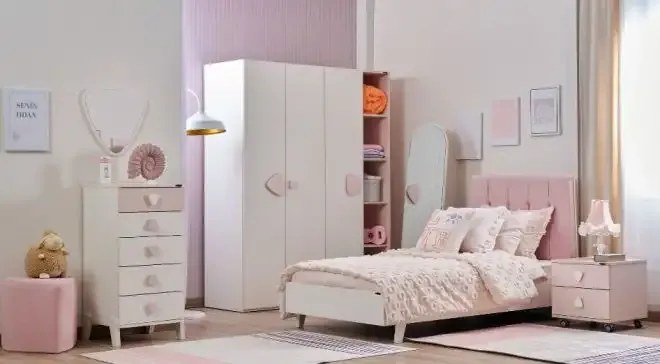 Comoda cu 5 sertare si oglinda pentru copii,Nora