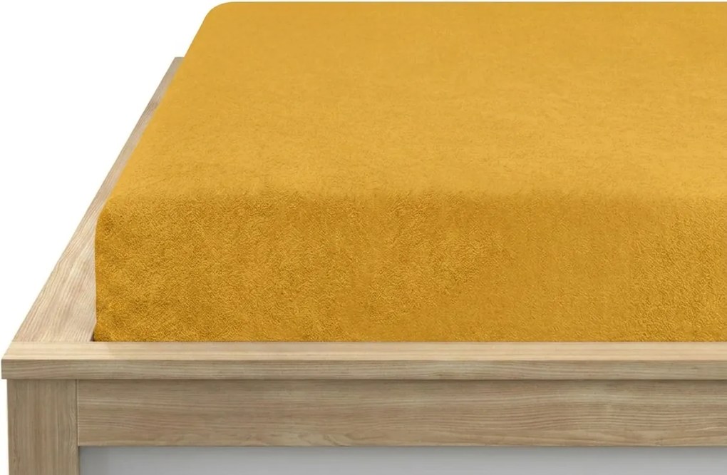 Cearsaf Frotté PREMIUM galben-portocaliu 90x200 cm