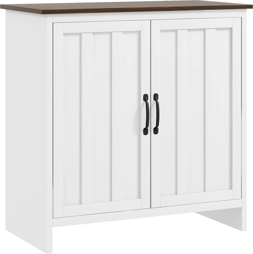 HOMCOM Bufet Modern pentru Bucătărie, Mobilier cu 2 Uși și Raft Reglabil din Lemn, 80x39,7x80 cm, Alb | Aosom Romania