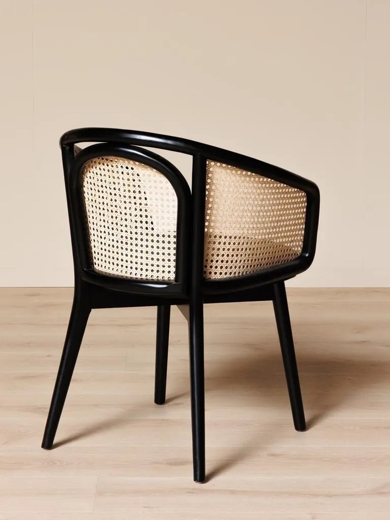 Scaun dining, din bumbac si rattan, Cleopatra