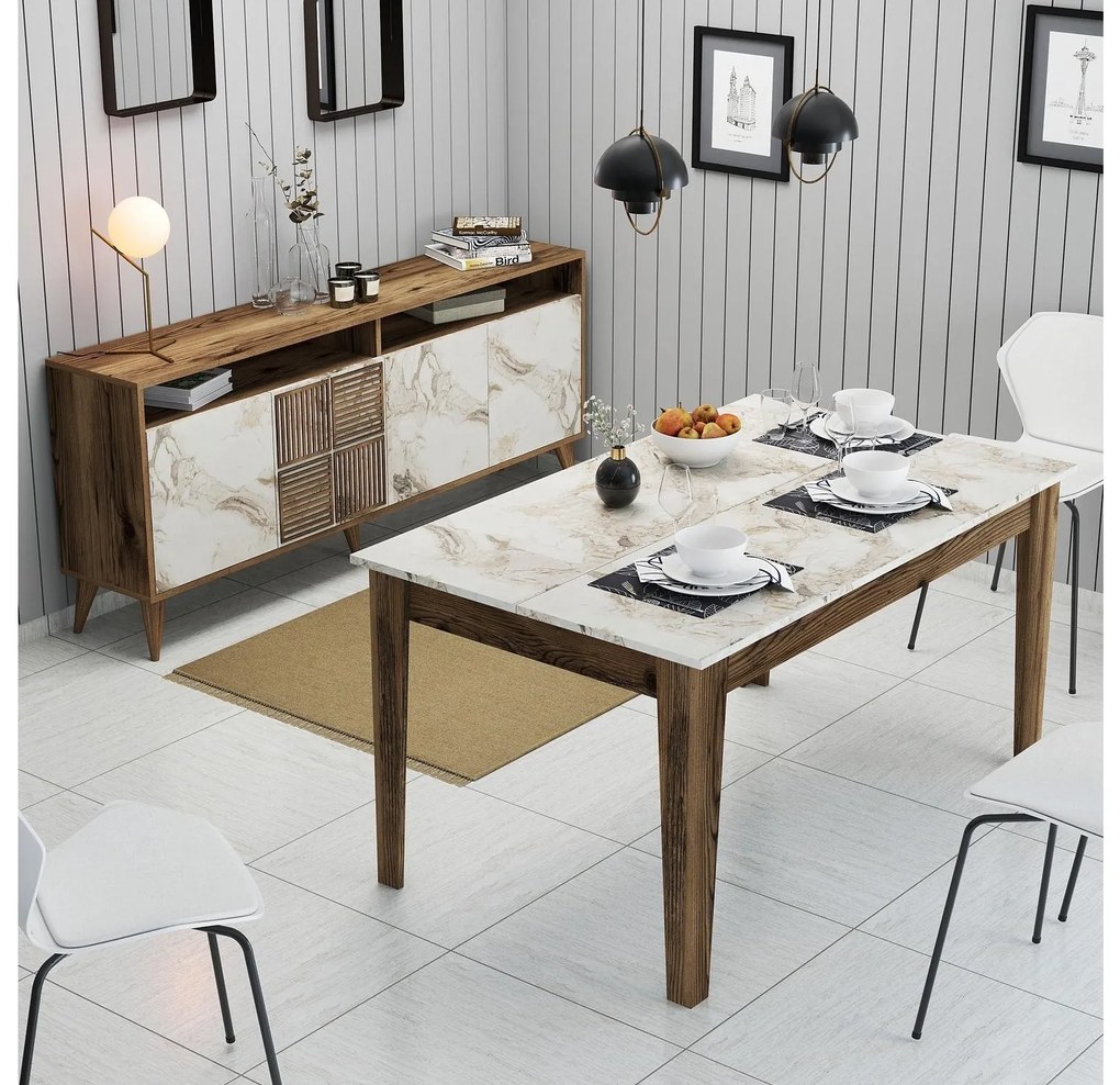 Mobilier living Milhouse (Alb + Nuc). 1088731