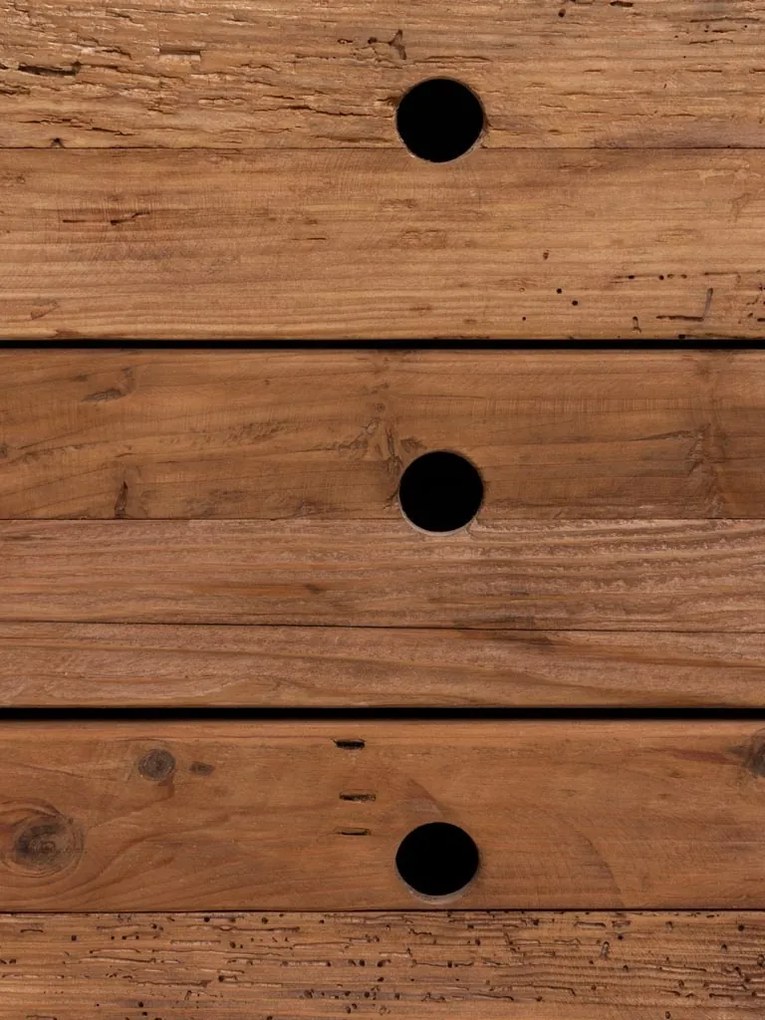 Comoda natur, din lemn de pin, cu 4 sertare, aspect rustic, Utah