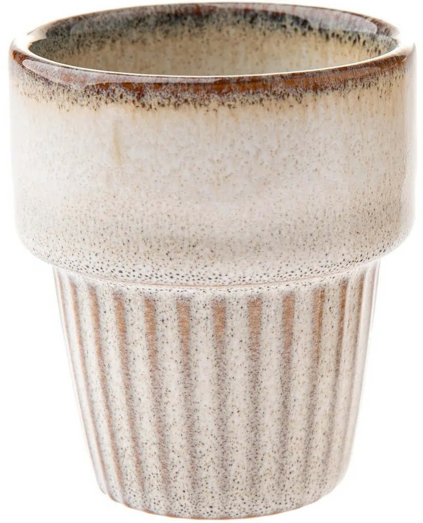 Set de 4 căni din ceramică Rustik 100 ml, bej