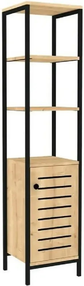 Dulap baie Gala,culoare nuc si negru,162 cm