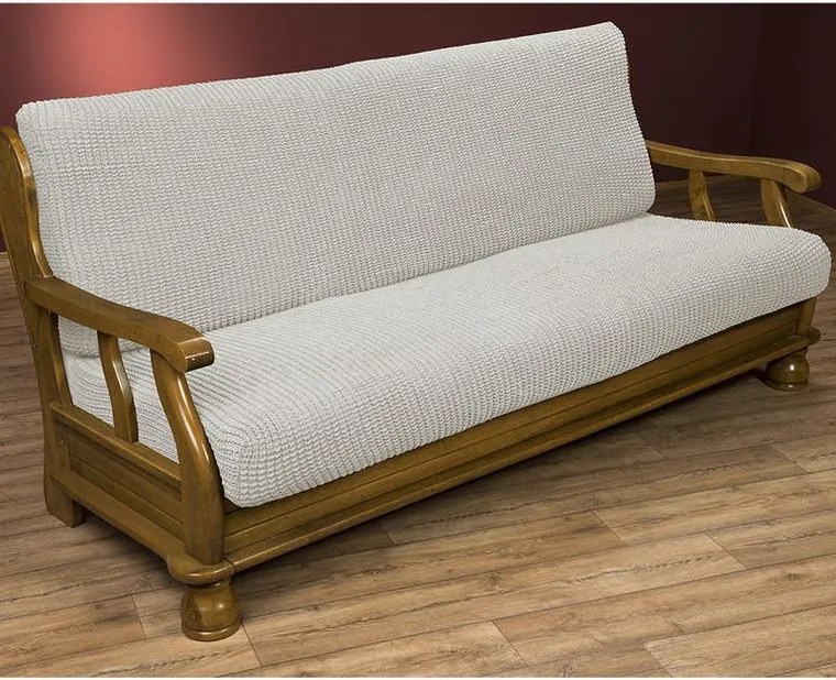 decoDoma Huse care se întind foarte bine GLAMOUR smântânii 2fotoliu cu manere de lemn (l. 140 - 170 cm)