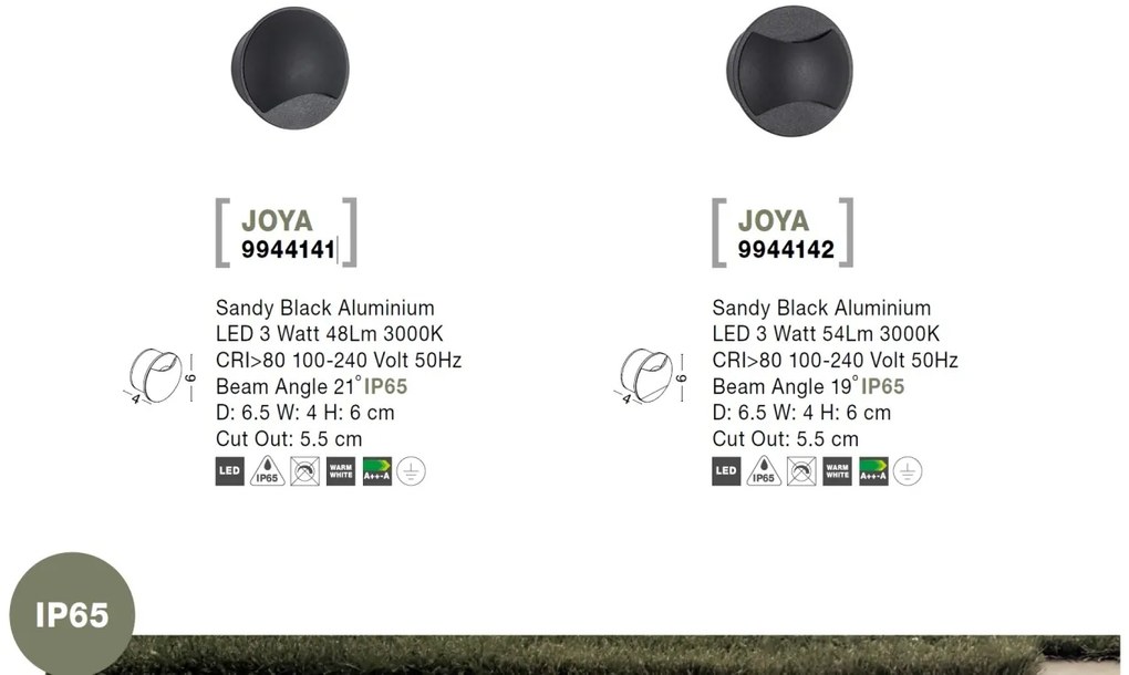 Mini Aplica LED ambientala / incastrabila de iluminat exterior IP65 JOYA II