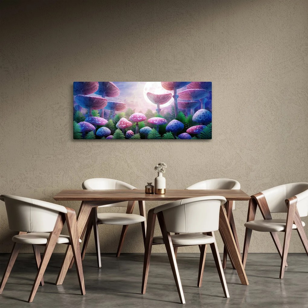 Tablou - Ciuperci sub lună plină (120x50 cm)
