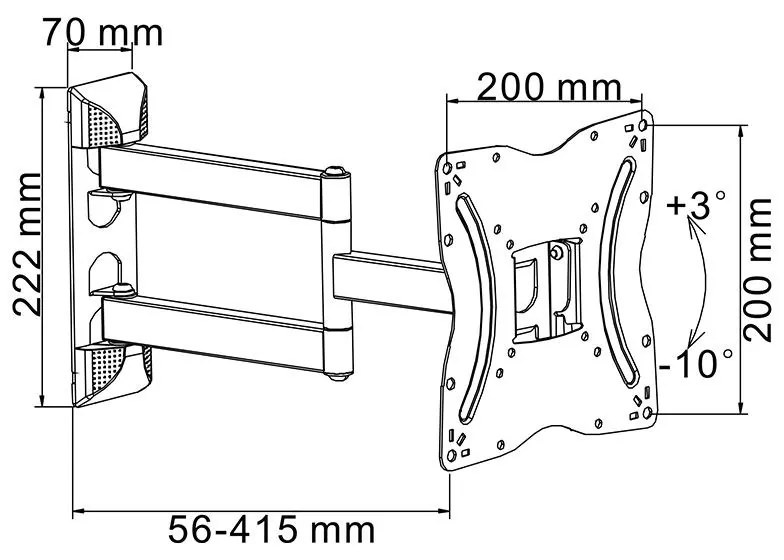 Suport Universal LED TV 13-42 inch, ajustabil, cu pivotare orizontala si verticala, Rebel