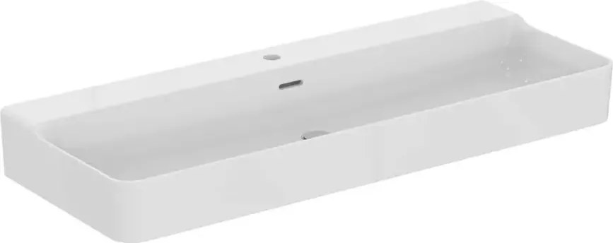 Lavoar suspendat Ideal Standard Atelier Conca 120 cm alb lucios cu orificiu baterie si preaplin