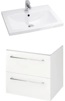 Set mobilier Gala City, incl. baza lavoar si lavoar ceramic, 50 cm, alb