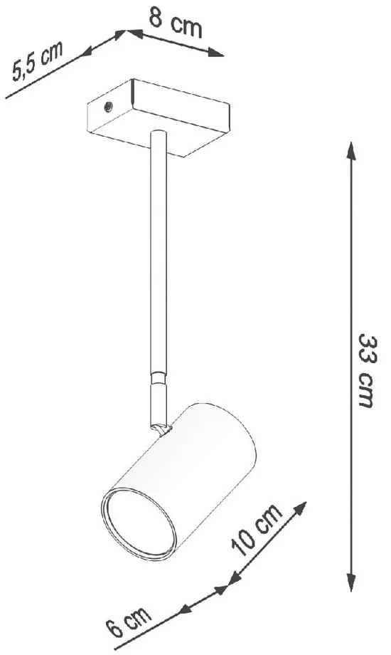 Spot negru 6x10 cm Jones – Sollux