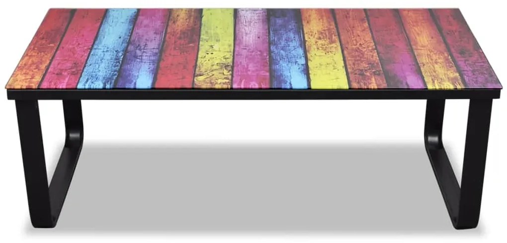 241175 vidaXL Măsuță de cafea cu blat din sticlă, model curcubeu