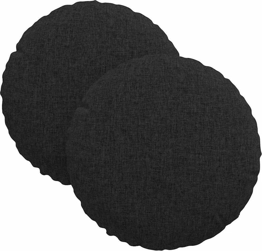 vidaXL Perne de Șezut 2 pcs Negru Ø30 x 13 cm țesătură