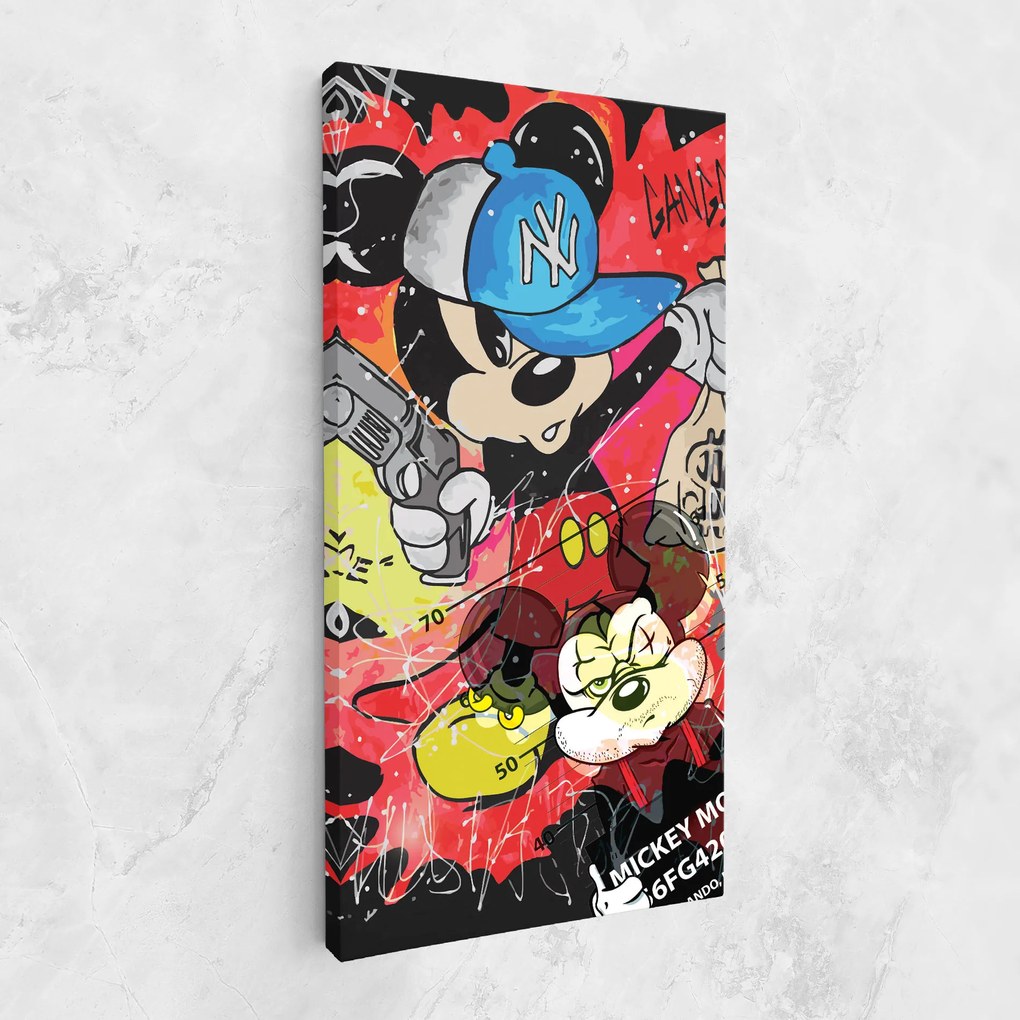 Tablou Canvas, 100x200cm, Dormitor si Living, Moderne, Digitale, Gangsta Mickey