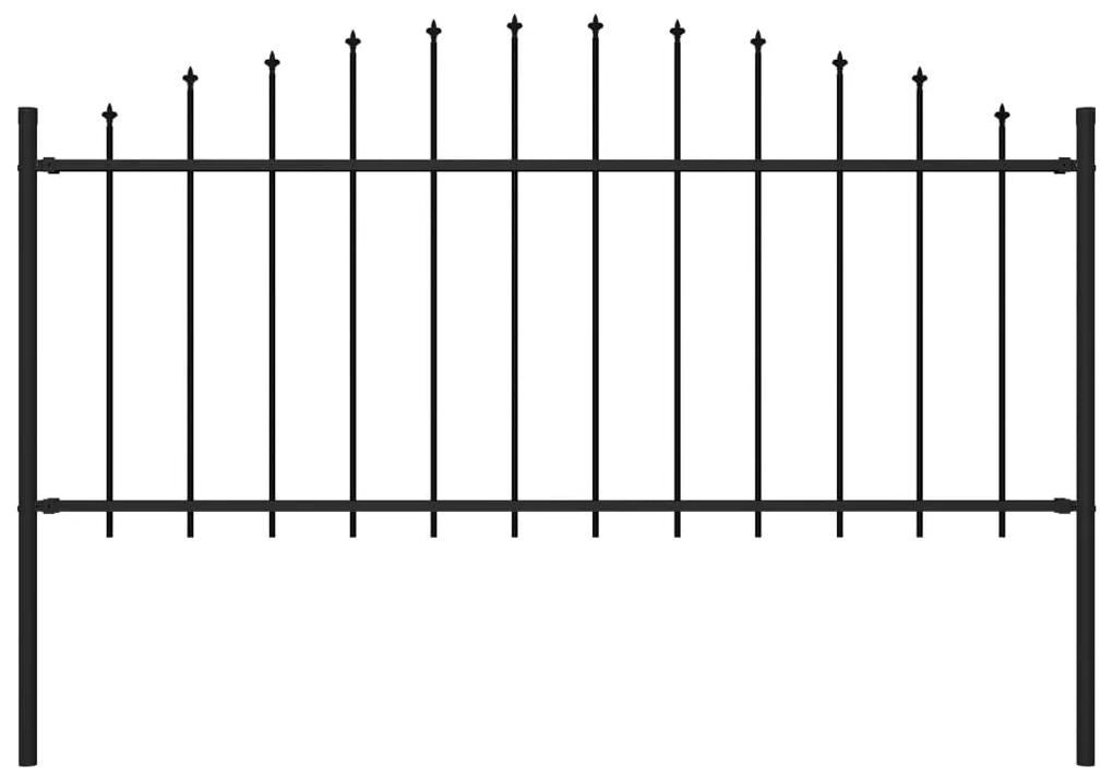 Gard de gradina cu varf ascutit, negru, 1,7 m, otel 1, 50-75 cm, 1.7 m