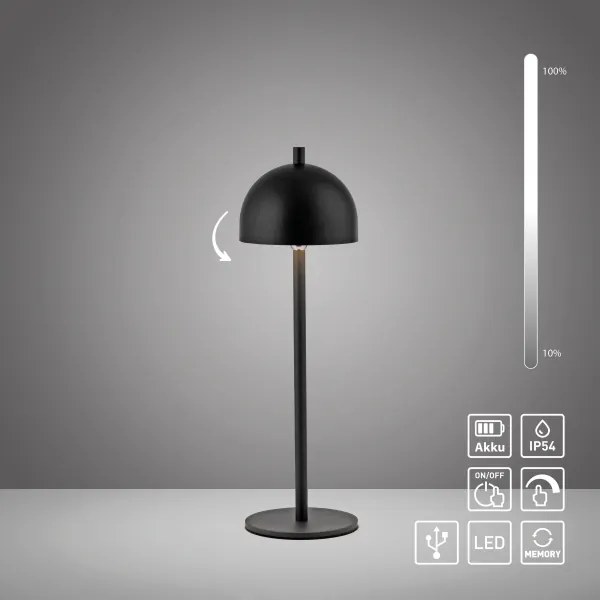 Schöner Wohnen 19244-18 - Lampă de birou LED BELLIS cu intensitate reglabilă, LED/2,5W/5V IP54, neagră