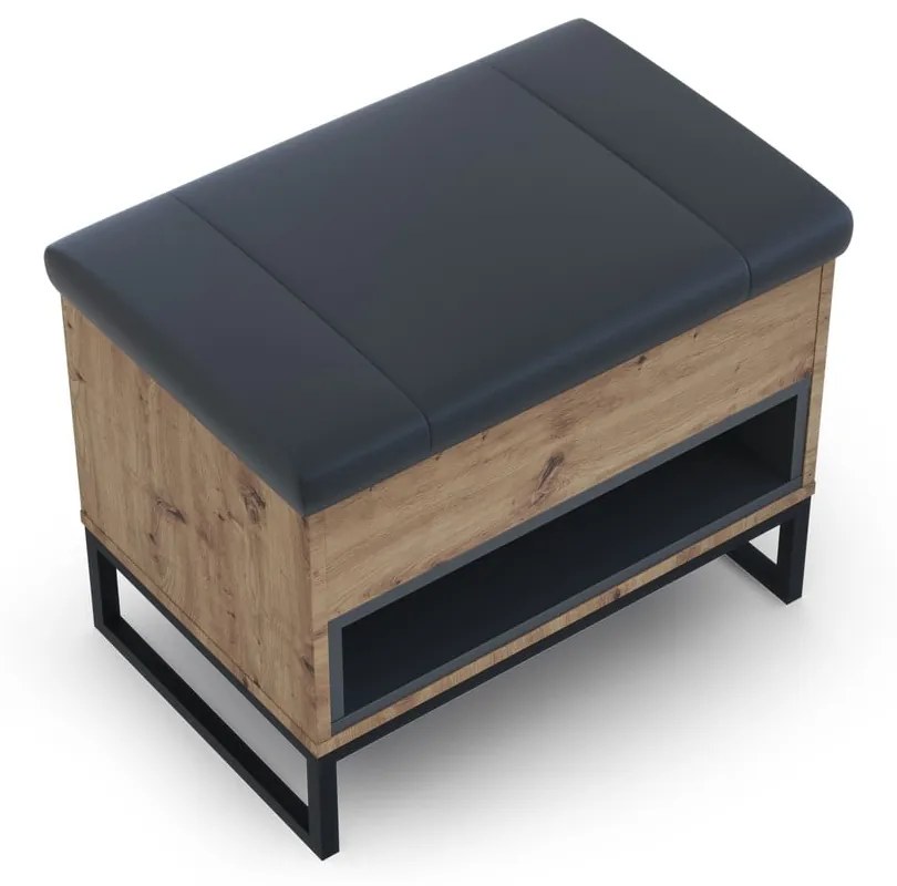 Dulap de pantofi cu bancă cu aspect de lemn de stejar Olis - Cosmopolitan Design