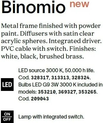 Lampa de podea moderna BINOMIO PT3 NERO