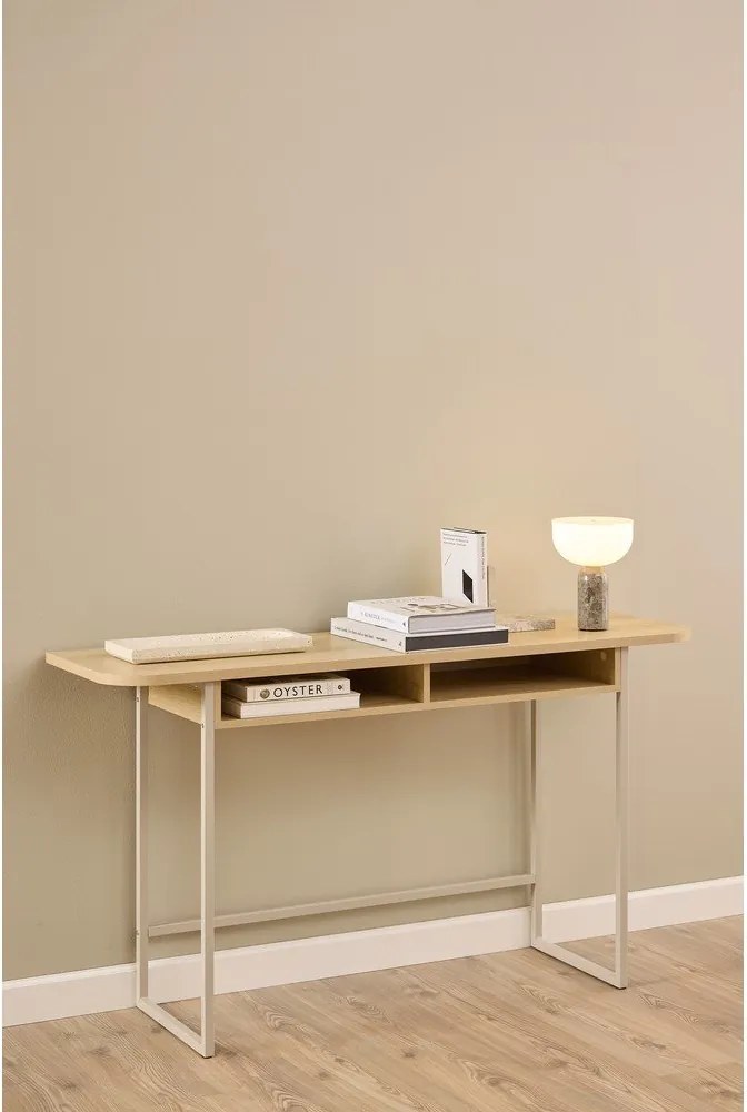 Masă consolă în culoare naturală cu aspect de lemn de stejar 40x140 cm Darlington – Actona
