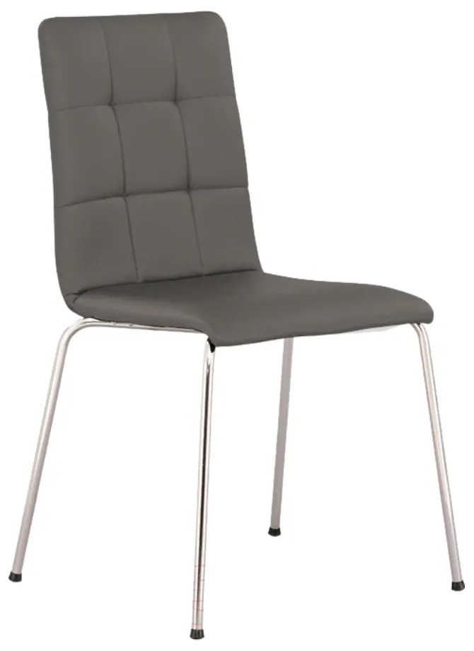 Scaun bucatarie Sofi II Chrome, piele ecologica, gri