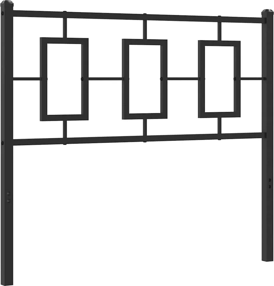 vidaXL Tăblie de pat de schimb metalică, negru, 100 cm