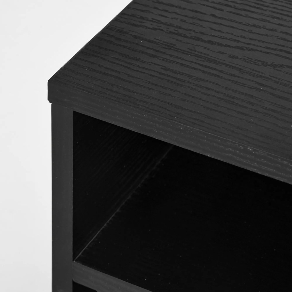 HOMCOM Cabinet pentru Imprimantă cu 2 Rafturi, Birou din Lemn și Cabinet de studiu cu Roți, 47x40x22.5 cm, Negru | Aosom Romania