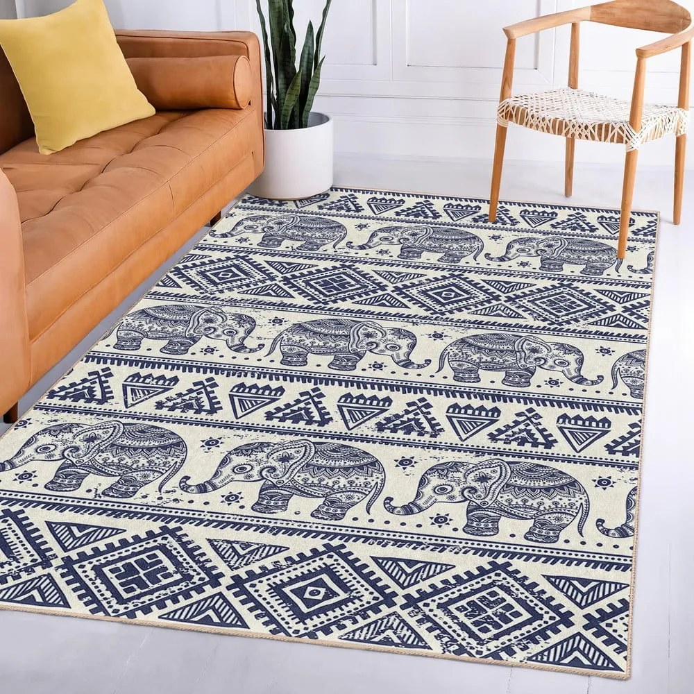 Covor albastru lavabil 120x180 cm Elephant – Mila Home