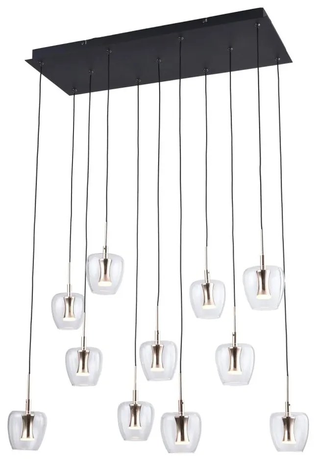 Zuma Line MD2291-11B-3BGT - Lustră LED suspendată pe cablu NELSON 11xLED/3W/230V neagră