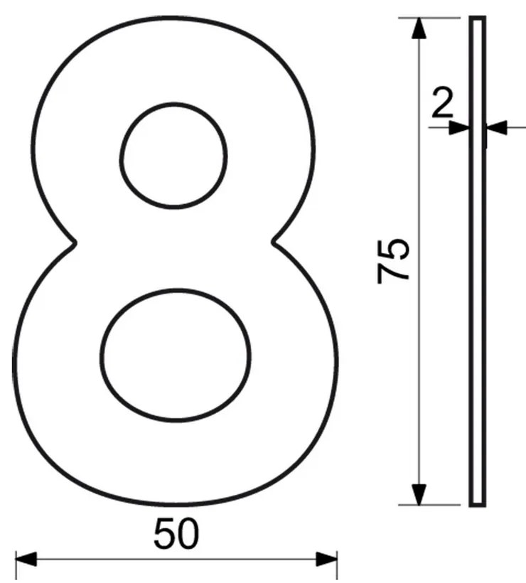 Numărul casei 8", RN.75L, negru"