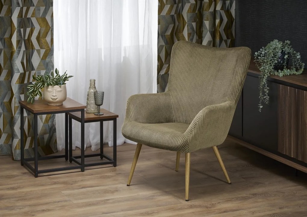 Fotoliu Amaro velvet olive H97 cm