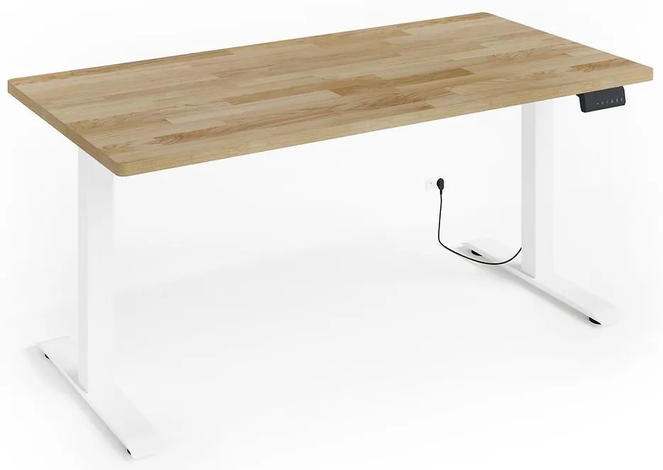 Masă PC electrică Natura 120 (Stejar + alb). Promo -7%. 1124887