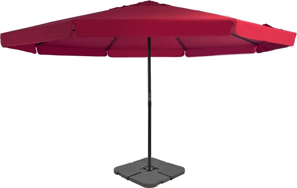 vidaXL Umbrelă de soare de grădină, bază portabilă, roșu