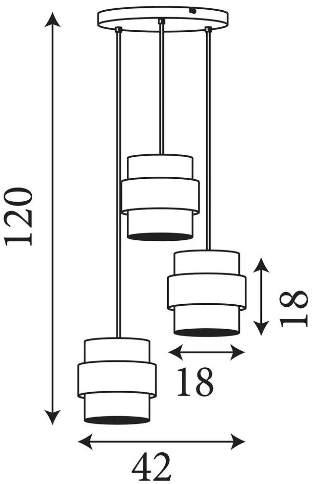 Lustra cu 3 pendule stil scandinav Royal chihlimbar
