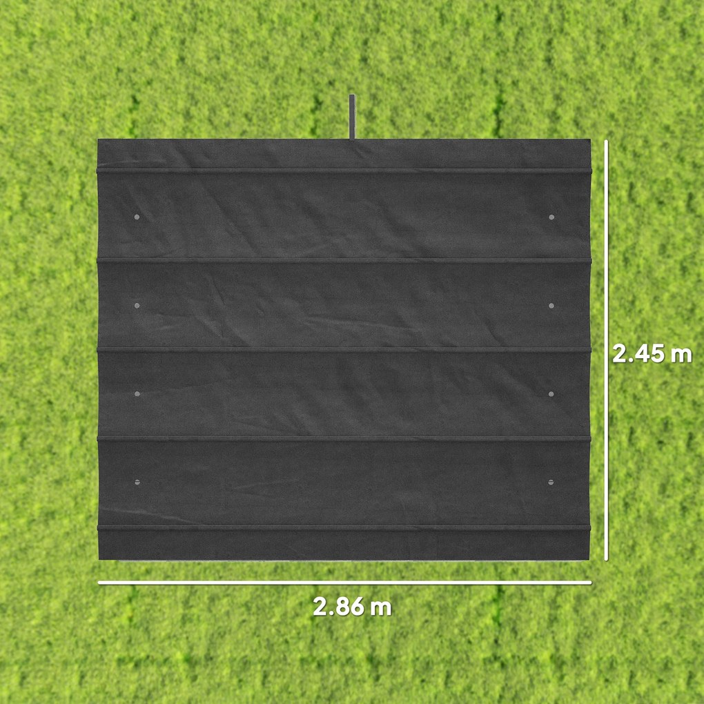 Outsunny Copertină Retractabilă UV30+ pentru Pergolă 3x2.15m Protecție Solară Gri Închis | Aosom Romania