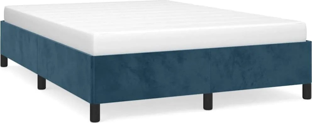 vidaXL Cadru de pat fără saltea, albastru închis, 140x200 cm, catifea