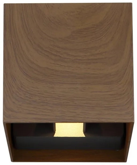 Aplica LED cu spot pentru iluminat exterior design modern IP54 Veronika maro inchis 10x10cm
