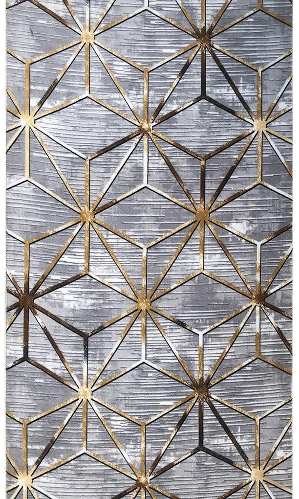 Covor de Hol Diamond, Gri, Antiderapant, 300x80 cm