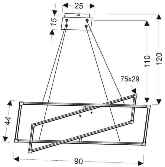 Lustră LED pe cablu KSEROS LED/45W/230V