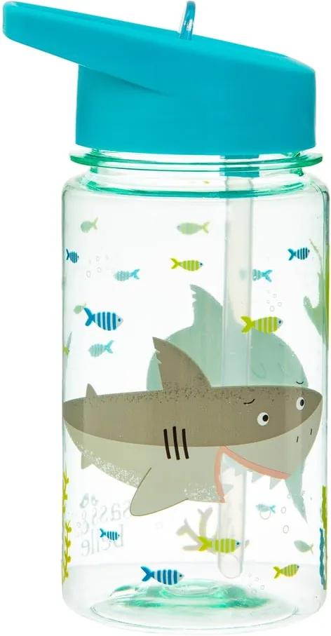 Sticlă apă cu pai pentru copii Sass & Belle Drink Up Shelby the Shark, 400 ml