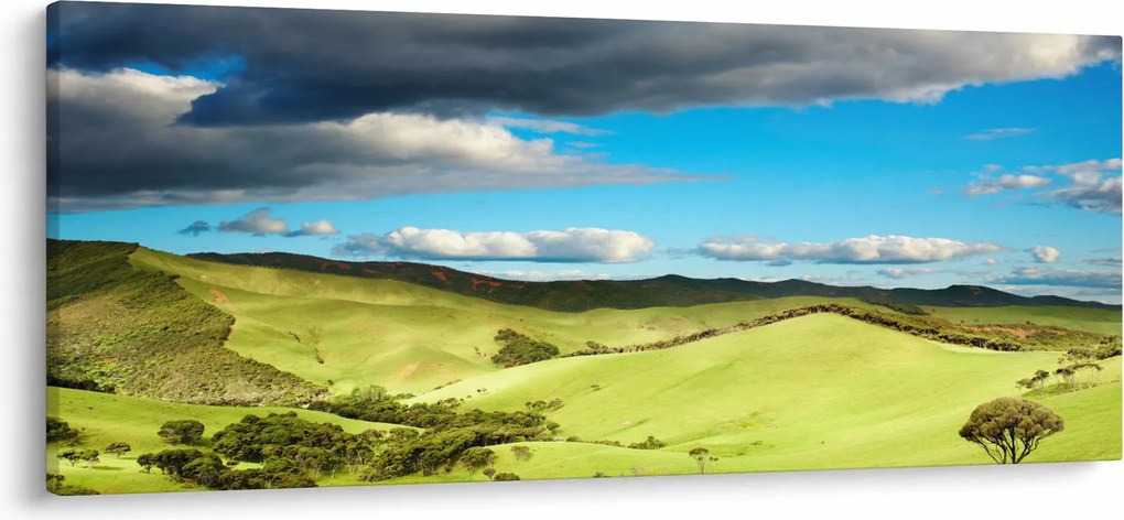 Tablou - Peisaj verde cu dealuri (120x50 cm)