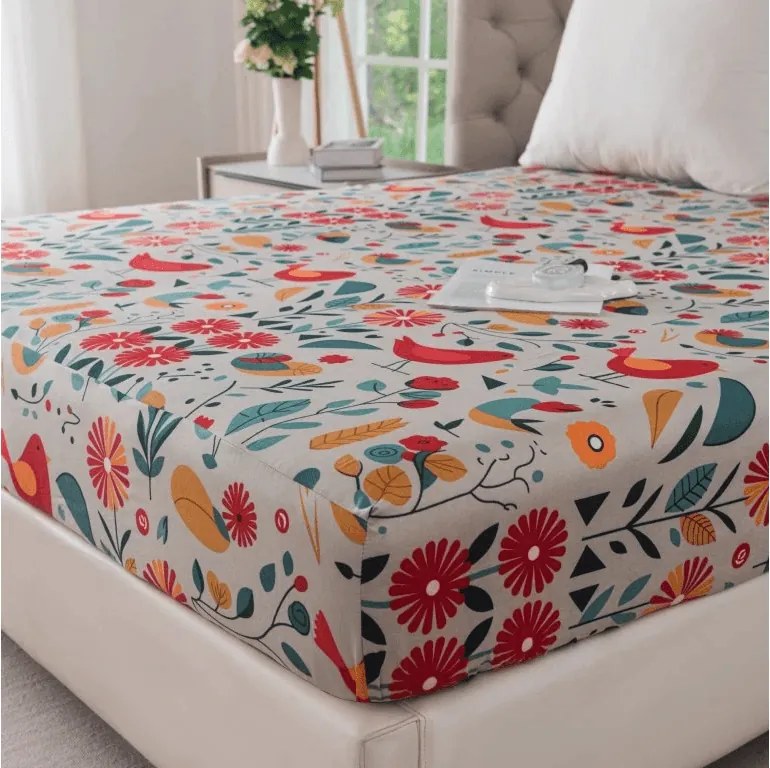 Cearsaf din microfibra RETRO BIRD colorat 90x200 cm