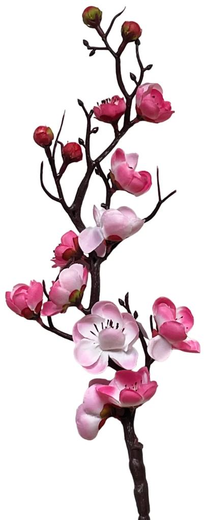 Creanga cu flori roz artificiale, PLUM, 40cm